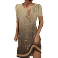 thumbnail image 2 of Mefallenssiah Robe Pull Imprimée à Manches Courtes et Col Rond pour Femmes, 2 of 5
