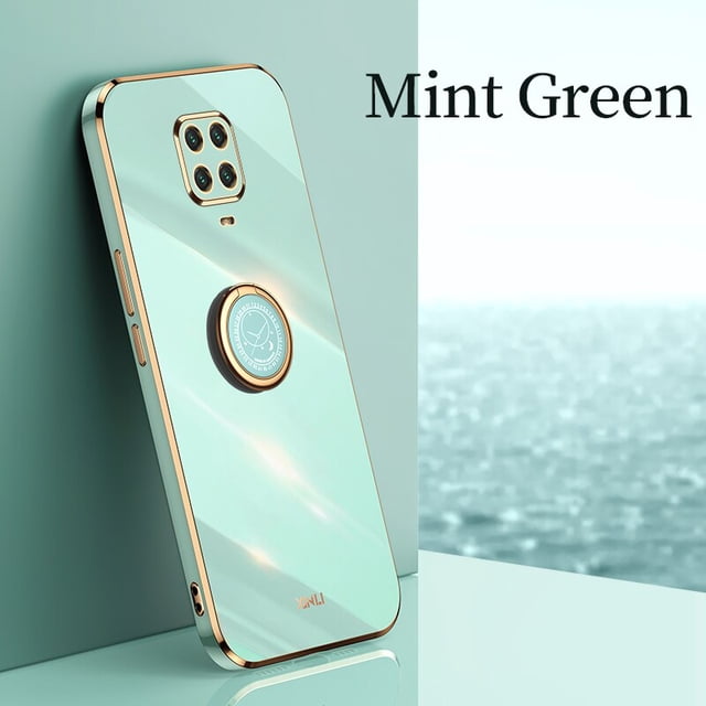 Funda de teléfono con soporte de anillo de dedo cuadrado para Xiaomi Redmi Note 9 Pro Max Note9 S 9s 9pro, funda de silicona suave de lujo con soporte Tan Jianjun unisex