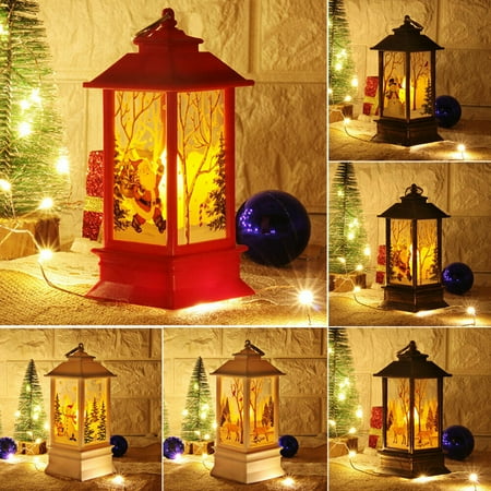 

Hi.FANCY Christmas Vintage Castle Light Christmas Tree Window Wall Lantern Lamp Holiday Decor Ornament Brushed Golden Old Man
