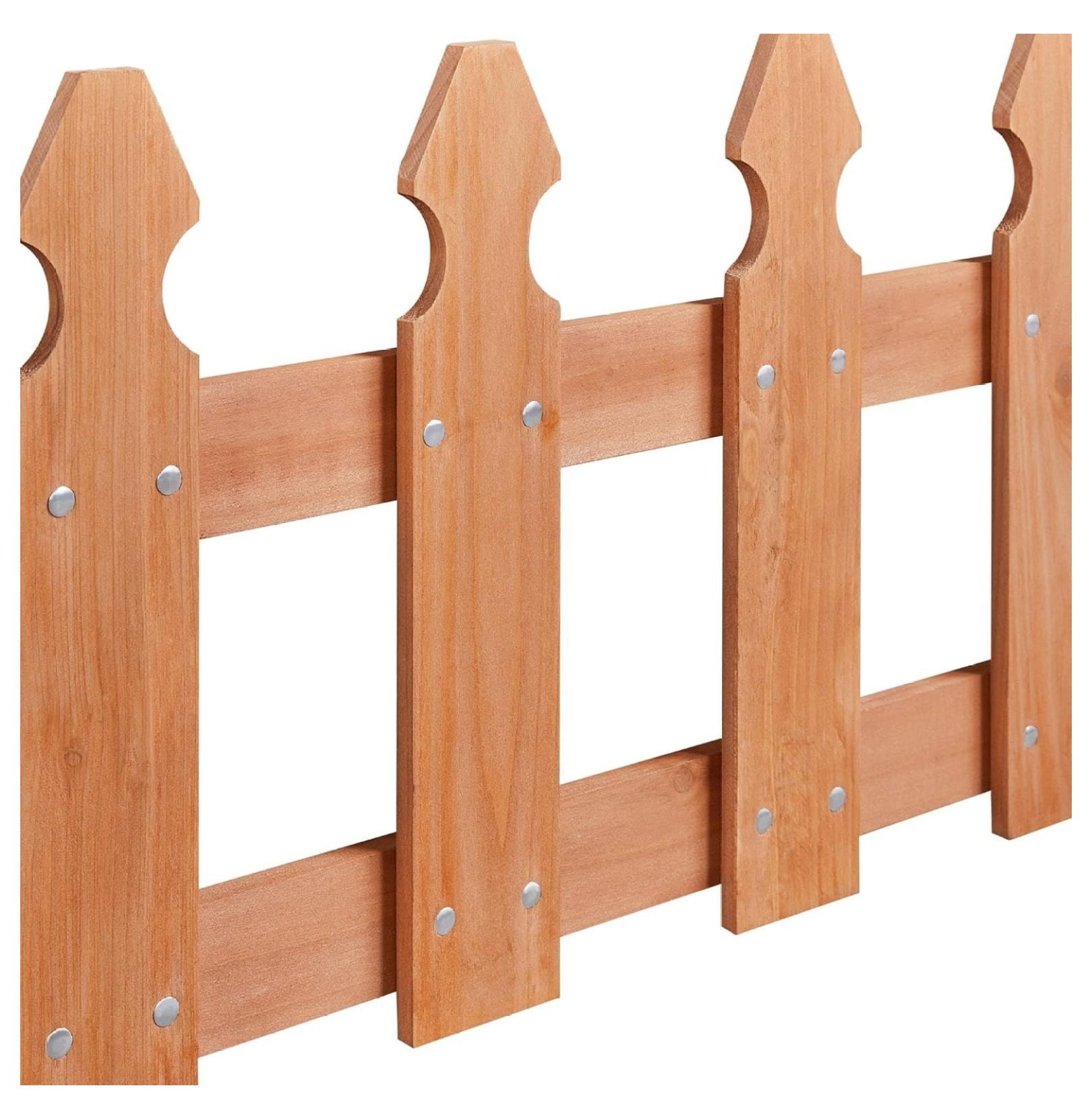 Wood Picket Garden Fence Edging Fencing Garden Yard Border Edging Panels Posts Flower Plants Pool Fences-177.5 in