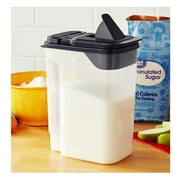 Mainstays 3.5 QT Plastic Food Dispenser, Clear with Gray Lid (1 Each) 7.5 L x 3.75 W x 9.25 H, Designed to Help with Kitchen Organization and Accessibility