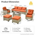 thumbnail image 2 of XIZZI Wicker Outdoor Patio Furniture 9 Pieces All-Weather Rattan Conversation Set High Back Patio Sectional Sofa with Swivel Chairs for Backyard, Orange Red, 2 of 10
