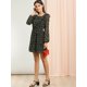 thumbnail image 4 of Allegra K Vestido Estampado Floral Cuello Ancho Cuadrado Con Volantes Por Encima De La Rodilla Para Mujer Negro XL Unique Bargains ajustado, 4 of 6