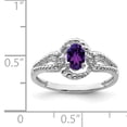thumbnail image 3 of 925 Sterling Silver Polished Amethyst and Diamond Ring Size 10 -  Jewelry Gift for Mom, 3 of 5