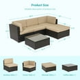 thumbnail image 2 of ACEGOSES 5 Pieces Patio Furniture Sets Outdoor Sectional Rattan Conversation Sofa, Tempered Glass Tabletop - Dark Brown Wicker/Beige Cushions, 2 of 7