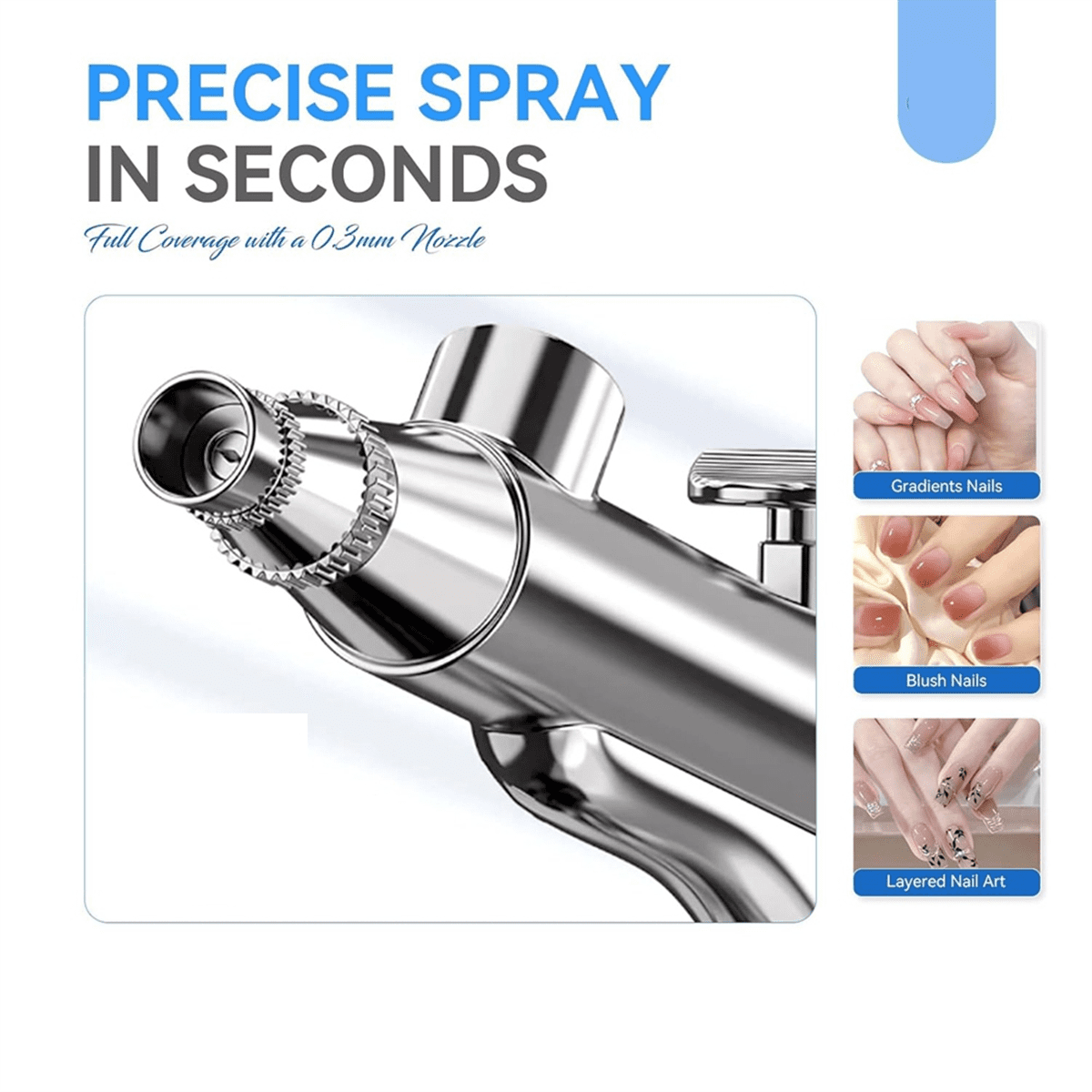 25 PSI Airbrush Rechargeable Nail Machine 3 High-Pressure Modes Cordless Airbrush Kit for Nails Art with