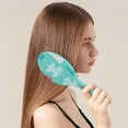 thumbnail image 2 of Turquoise Christmas Tree Pattern Hair Brush,Girls Detangling Hair Brush,Glide Through Tangles with Ease for Wet & Dry Hair,8.8"X2.8", 2 of 7