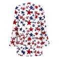 thumbnail image 4 of Kvture 4th of July Tops for Women Henley V Neck Button 3/4 Sleeve Blouse Independence Day Patriotic T Shirts Summer B White Tees XL, 4 of 5