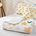 thumbnail image 4 of meiyoeat Floral Letter H Twin Quilt Set for Girls, Spring Daisy Groovy Twin Coverlet Set, Multicolor, 2-Piece, 1 Comforter and 1 Pillowcase, 4 of 7