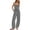 Gray, variant on Womens Casual Strapless Jumpsuits off Shoulder Long Wide Leg Pants Drawstring One Piece Jumpsuit with Pockets White