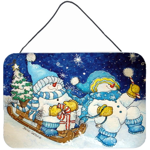 Carolines Treasures PJC1077DS812 Celebrate the Season of Wonder Snowman Wall or Door Hanging Prints 8x12 multicolor