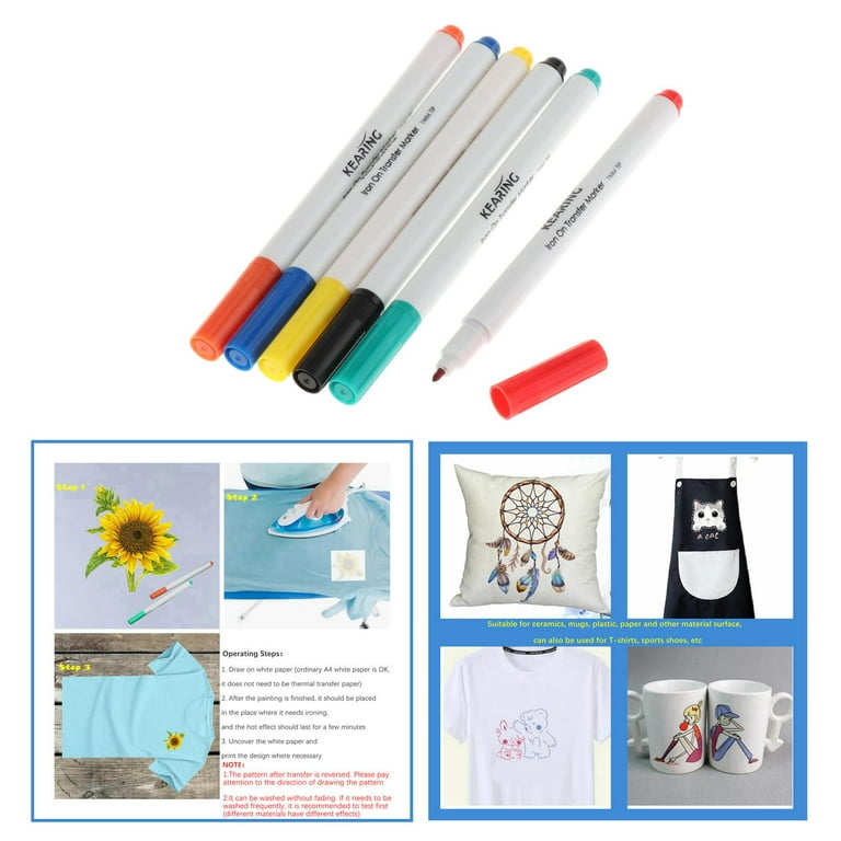 KEARING Iron On Transfer Markers, 12 Colors, Sublimation Markers Pens for  Heat Transfer