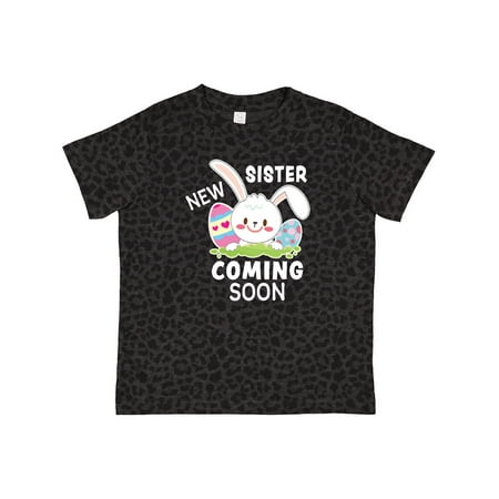 

Inktastic New Sister Coming Soon with Cute Bunny Gift Toddler Boy or Toddler Girl T-Shirt