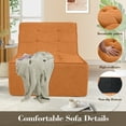 thumbnail image 5 of Tapoja Single Floor Sofa, Fleece Sponge Lazy Couch Bean Bag Chair, Adult Bean Bags Small Couch for Living Room Bedroom Apartment Dorm, Orange, 5 of 9