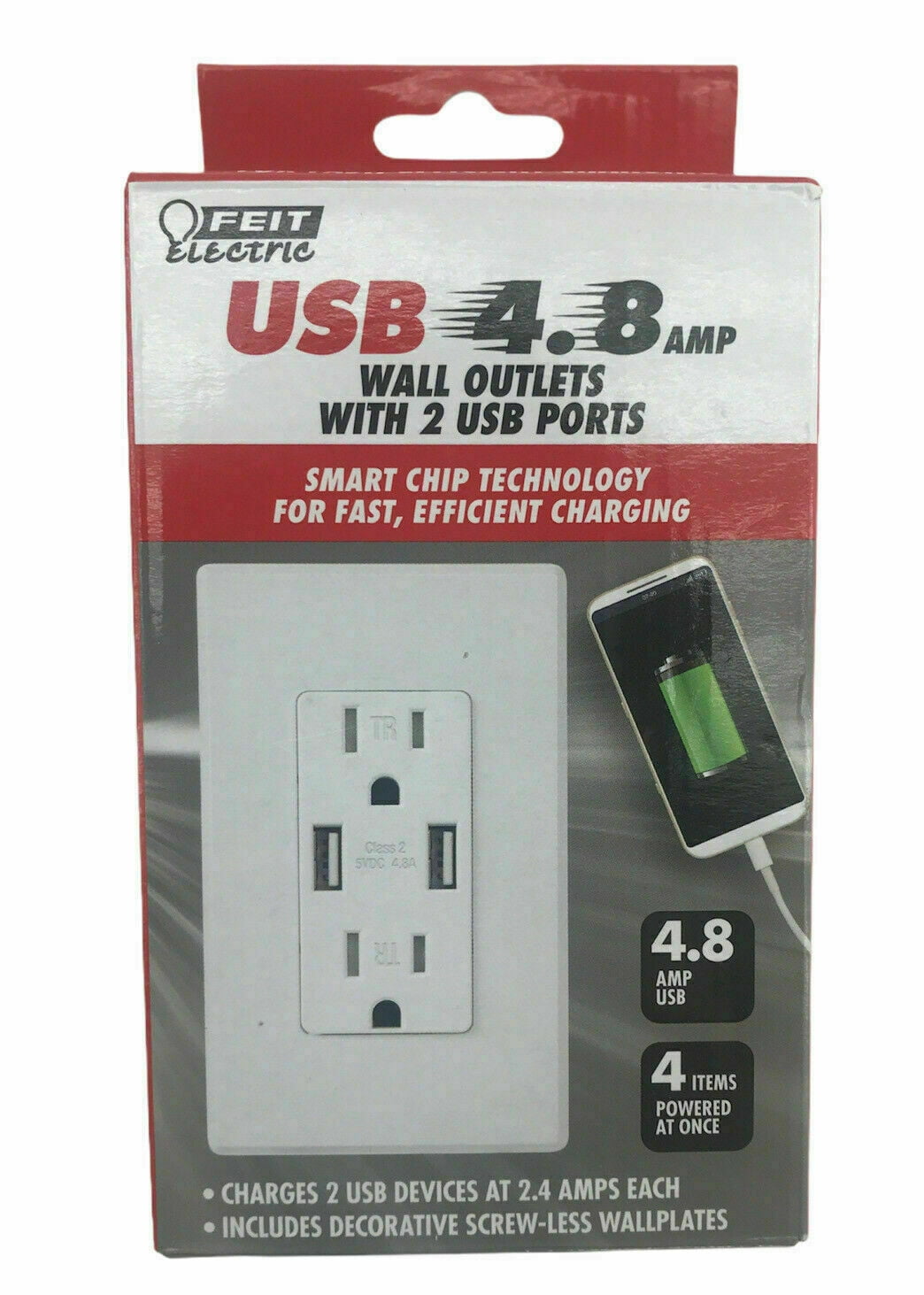 Feit Electric Wall Receptacle with USB Ports
