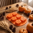 thumbnail image 5 of Halloween Pumpkin Silicone Baking Mold, 6 Cavity Jack O Lantern Candy Chocolate Cake Mould, Multipurpose Pumpkin Mold for Resin Soap Candle Halloween Party DIY Decor, 5 of 9