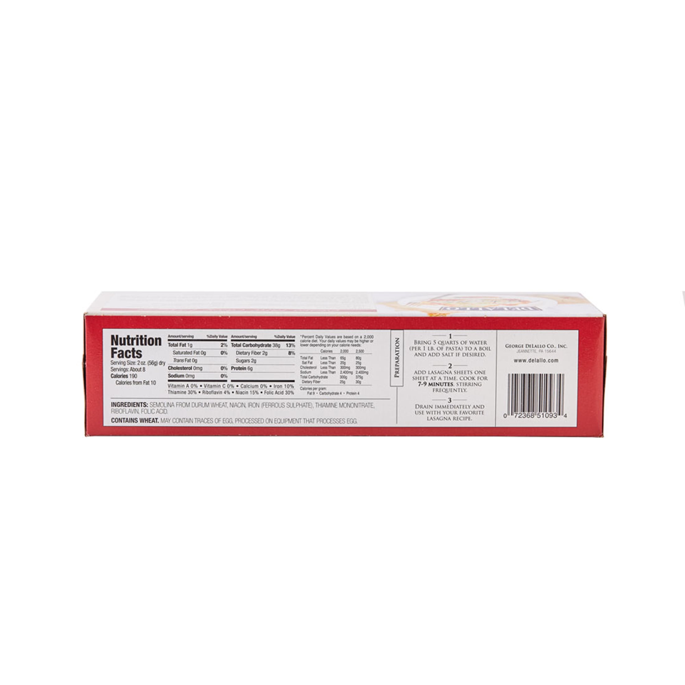DeLallo Lasagna Noodle Sheets, Authentic Italian Recipe, Non-GMO, 1 lb Bag, 4 Pack