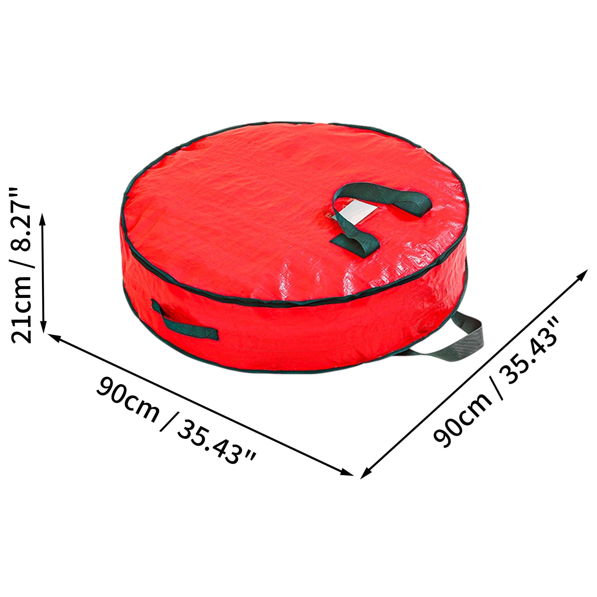 Unique Bargains Christmas Wreath Pattern Bag Storage Bag Storage Bins 1 Pc Red Large