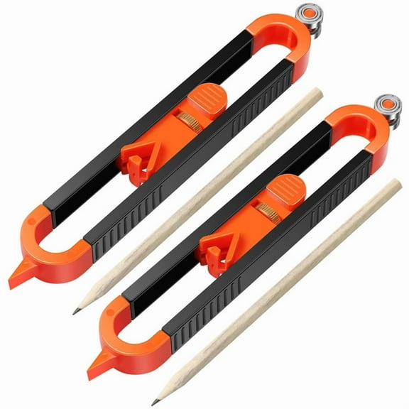 2Pcs Precise Contour Scribe Tool, Adjustable Gauge Tool with Pencils and Lock, Corner Me ywm58