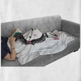 thumbnail image 6 of Hedgehog Soft Flannel Fleece Blanket, Sketch Animal Typographic Colorful Hello Message on Rainy Background, Cozy Plush for Indoor and Outdoor Use, 70" x 90", Pink Baby Blue and Black, by Ambesonne, 6 of 6