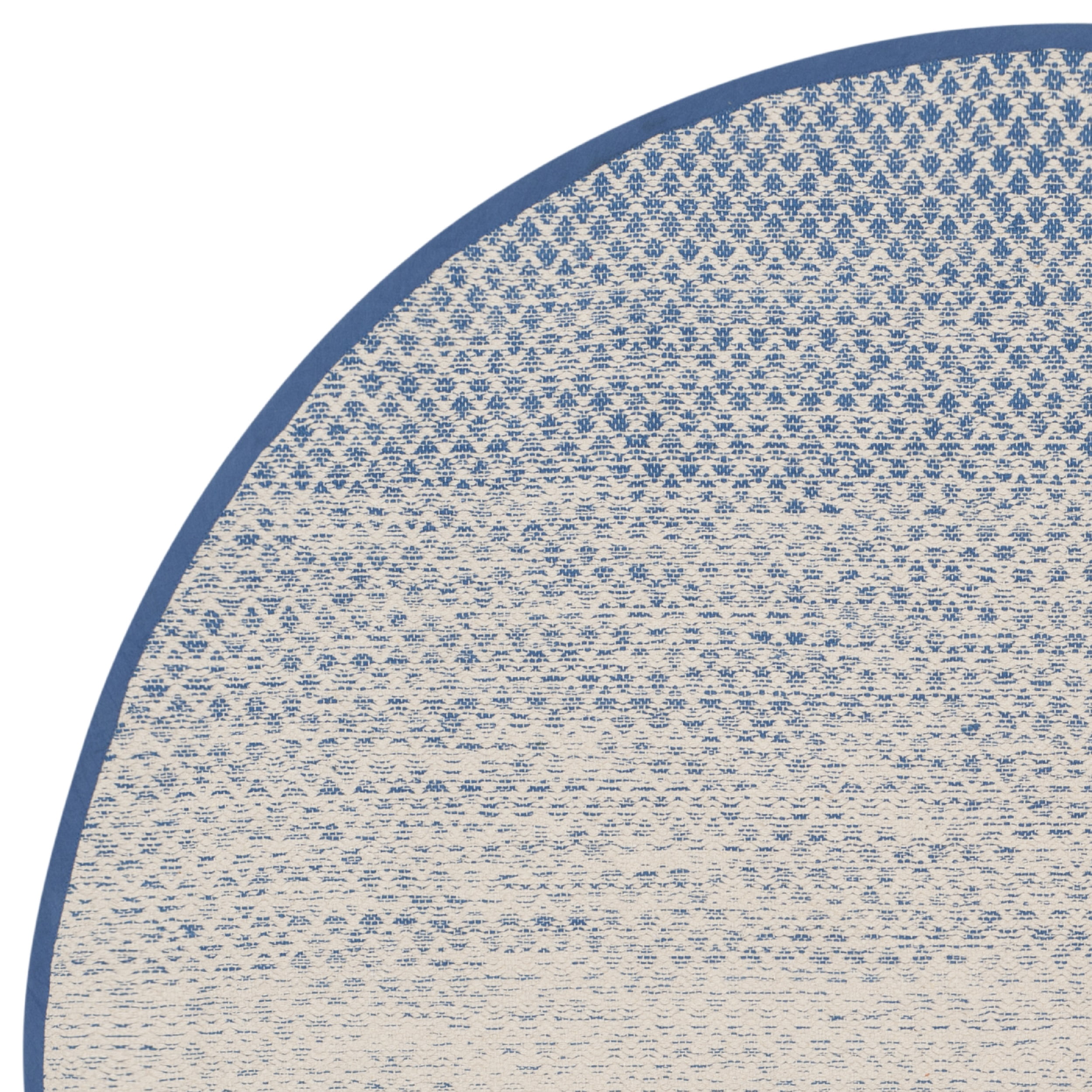 SAFAVIEH Montauk Vaughn Geometric Cotton Area Rug, Blue/Ivory, 6' x 6' Round