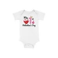 thumbnail image 3 of My 1st Valentine's Day Bodysuit, Baby Girl Heart Cupcake Outfit, Cute Infant First Love Onesie, 3 of 5