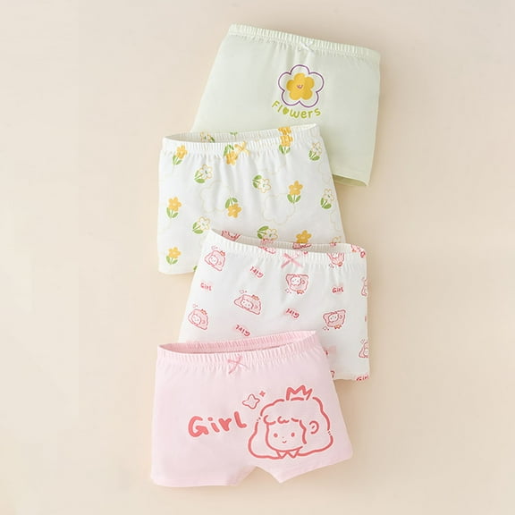 ATOGUTA Girls Boy Short Underwear Size 1.5T-16 Full Coverage Boyshort Panties Kids Soft Underwear 4 Pack, Green