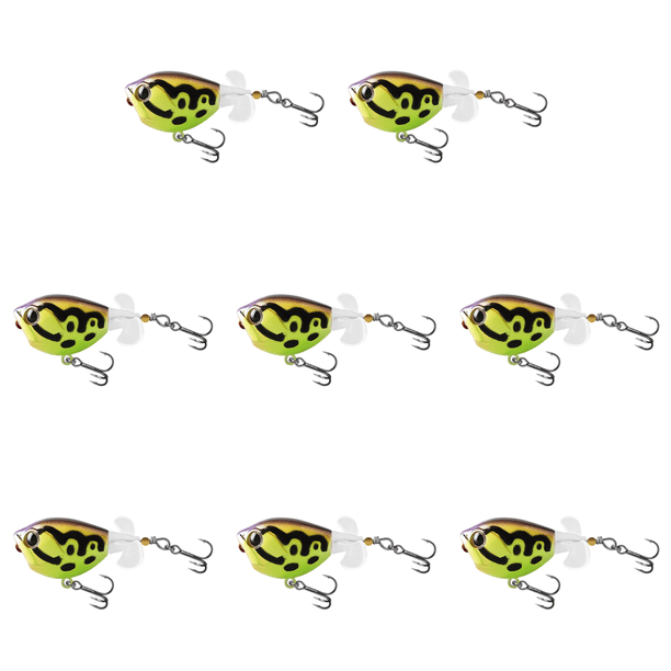 Señor Flotante Popper pesca hélice giratoria cebo artificial para amarillo de lubina