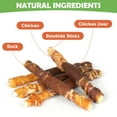 thumbnail image 4 of MON2SUN Chicken Liver Duck & Chicken Wrapped Rawhide Dog Treats, 5-inch Snacks for Small and Medium Dogs, 10.5 oz, 4 of 10