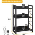 thumbnail image 2 of Book Shelf Small Bookshelf Wood Bookcase Industrial Bookshelf with Edge Protection Metal Narrow Bookcase Storage Organizer Display Rack for Bedroom Home Office (Rustic ), 2 of 6