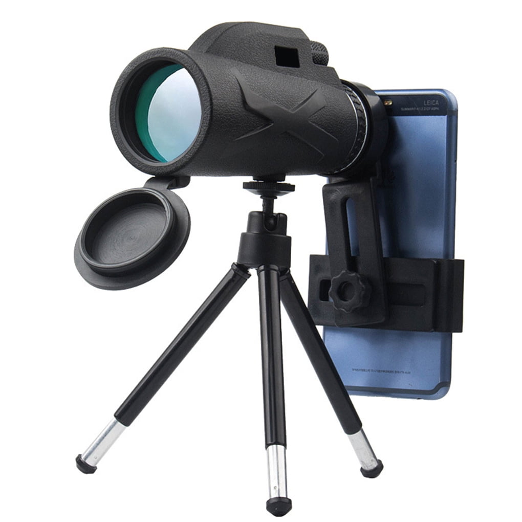 40 × 60 Monocular Telescope High Definition Night Light Vision Portable Hiking Camping Mobile Phone Stand with Tripod
