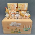 thumbnail image 4 of Figura de acción de gato Mofu, conjunto de colección de 4cm, muñeco de cabeza de Animal Kawaii, bonito modelo de PVC, decoración de escritorio, manualidades, regalos, Juguetes, 4 of 5