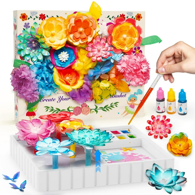 Kit de Arte con Flores Kiditos Mágico para Niñas 6+ años con Ciencia