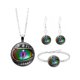 thumbnail image 2 of unbranded 4Ud Collar Y Con Colgante De Y Pendientes Con Patrón Ojo De Dragón Multicolor, 2 of 8