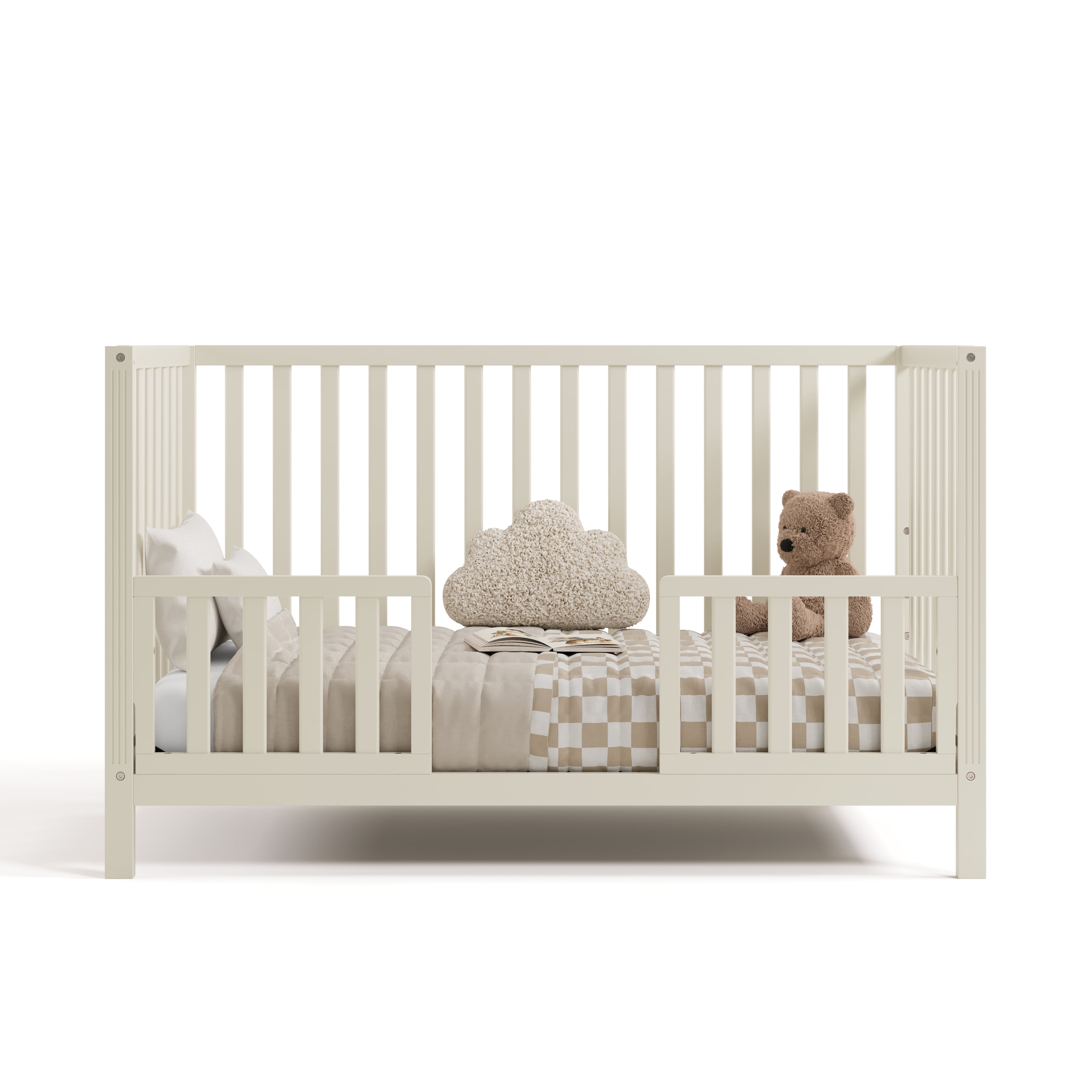 Storkcraft Morningside 5-in-1 Convertible Baby Crib, Frosted Oat