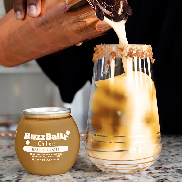BuzzBallz Chillers Hazelnut Latte, 187 mL Can, ABV 15% - Walmart.com