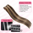 thumbnail image 2 of Extensiones de cabello humano real Gampacy con clip, 7 unidades, 56 cm, 2 of 8