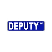 Deputy Way Road Aluminum Metal Novelty Street Sign Wall Gift Decor Sherif 4"x13.5"