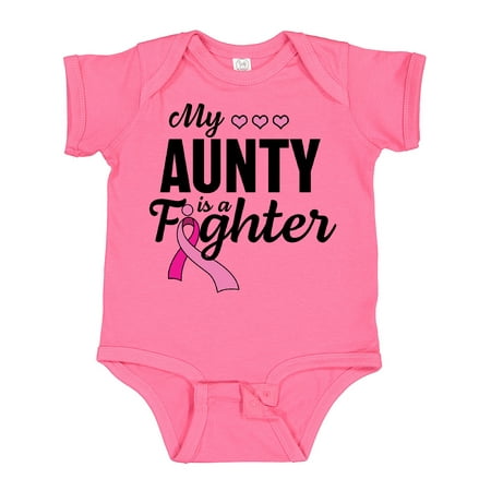 

Inktastic Breast Cancer Awareness My Aunty is a Fighter Gift Baby Boy or Baby Girl Bodysuit