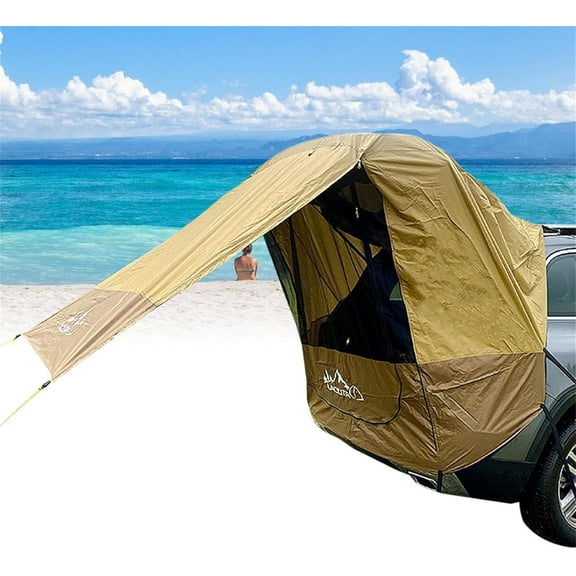 Outdoor Car Tail Tent, Tailgate Shade Awning Tent Foldable Awning Sun Shelter Trailer Tent Carport Tent Outdoor Camping Car Tent for Vehicles SUV MPV Trucks Hatchbacks (51.18*39.37*62.99inch, Brown)