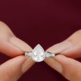 thumbnail image 4 of Silvago Jewel 2 Ct Pear Cut Diamond Rings for Women's - 14K White Gold Over Rings for Her - Halo Engagement Wedding Diamond Rings - Christmas Special Gift for Her - Gorgeous Anniversary Gifts, 4 of 8