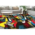 thumbnail image 4 of Front Door Rug, Modern Rugs, Surreal Colored Faces Rug, Gift Rug, Indoor Rug, Contemporary Rugs, Abstract Portrait Rugs, Outdoor Rugs, 2.3'x3.3' - 70x110 cm, 4 of 8