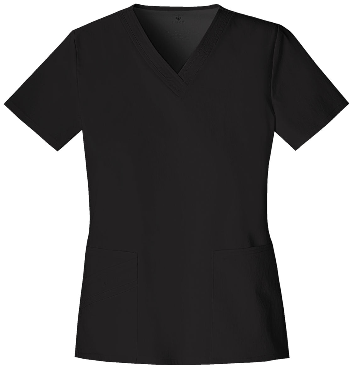 Cherokee Luxe Women Medical Scrubs Top VNeck 1845, L, Black