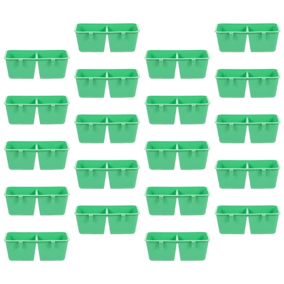 Masteelf  20 Pcs Plastic Parrot Cage Feeder Chicken Coop Cup Bird Green