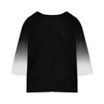 thumbnail image 4 of OIOLOYJM Shirts for Girls Casual Crewneck 3/4 Sleeve Color Block T Shirts Spring Cotton Cute Pullover Tops Basic Clothing Black 14-15 Year, 4 of 4