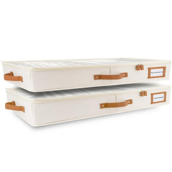 HOMELUX THEORY 2 contenedores de almacenamiento de perfil bajo debajo de la cama, organizador de almacenamiento fino debajo del sofá con contenedores y tapas, caja de almacenamiento debajo de la cama