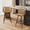 Brown, variant on Coewske Set of 2 Swivel Rattan Bar Stools,26” Counter Height, Natural Woven Back & Faux Leather Seat, Mid-Century Modern Kitchen Island Chairs, White