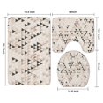 thumbnail image 3 of Beige Geometric Triangle Pattern Bathroom Rugs Sets 3 Piece,Toilet Cover Set,Absorbent Non Slip Bathroom Mats Sets with U-Shaped Contour Rug Toilet Rug Set, 3 of 5