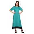 thumbnail image 1 of Moomaya Robe Kurti Tunique Longue Ligne A pour Femmes, Manches au Coude, Kurti Décontractée Imprimée, 1 of 5