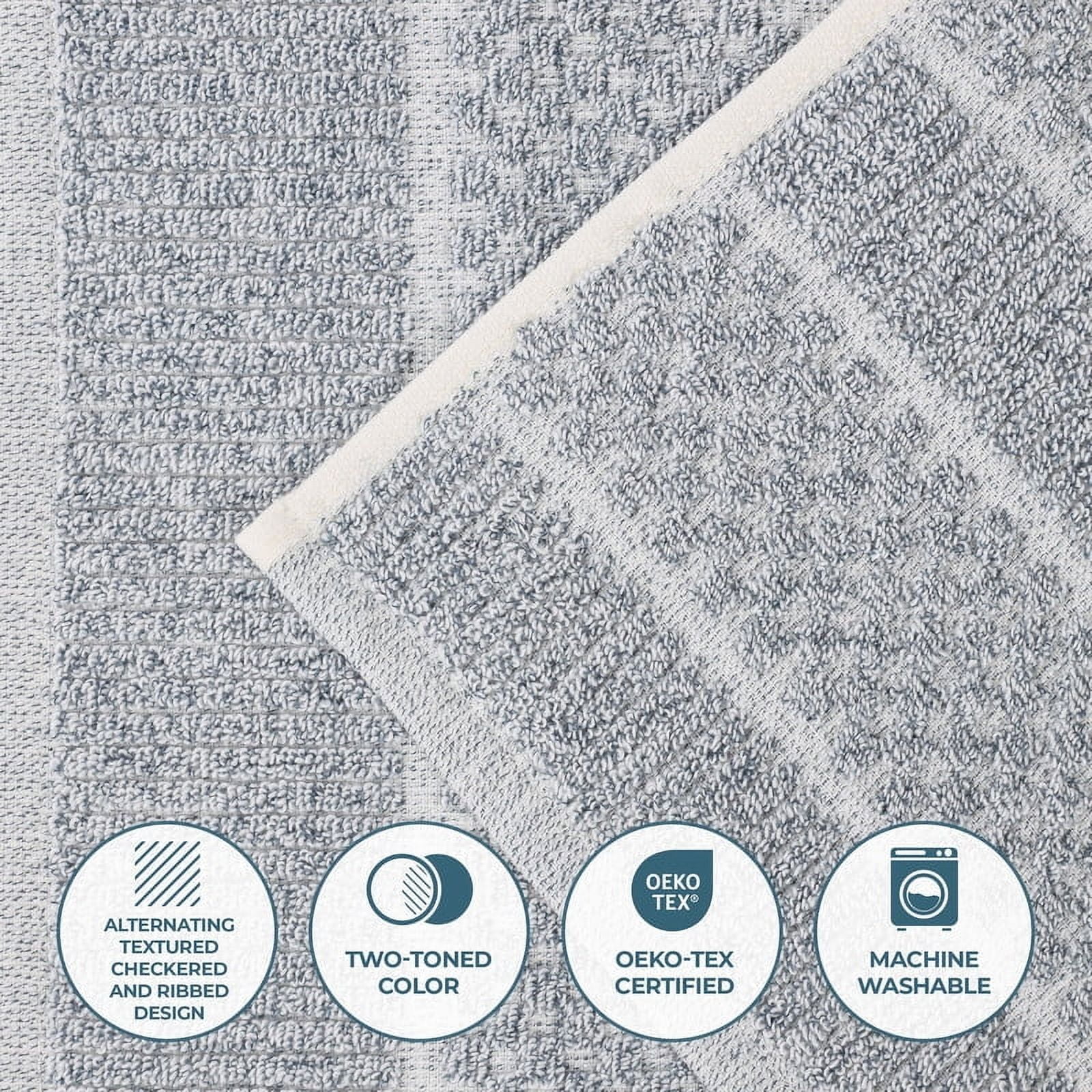 Superior Naples Viscose Cotton Blend Medium Weight Bath Sheets, Set of 2, Denim Blue